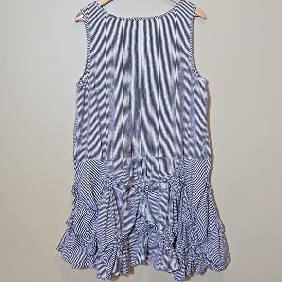 Tulip Matilda Tunic Dress Size Murphy Seersucker Stripe Coastal Lagenlook - Picture 10 of 12